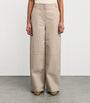 Yves Salomon Beige Lambskin Wide-Leg Trousers