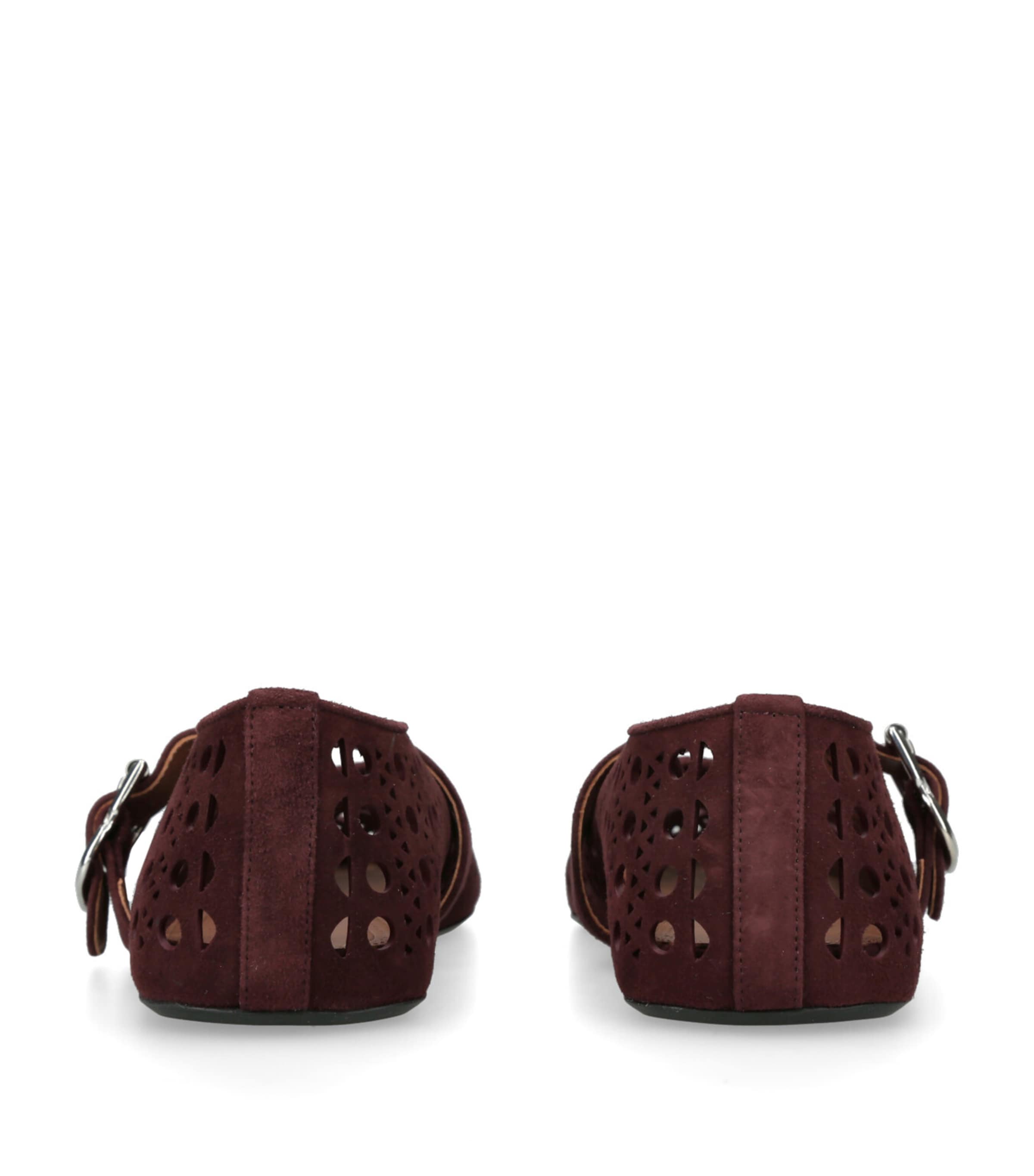 Alaïa Burgundy Suede Vienne Ballet Flats