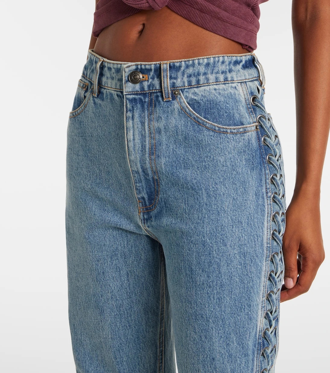 Rotate - Laced straight jeans