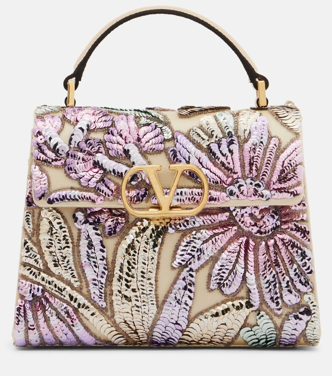 Valentino Garavani - VSling Mini sequined satin top-handle bag