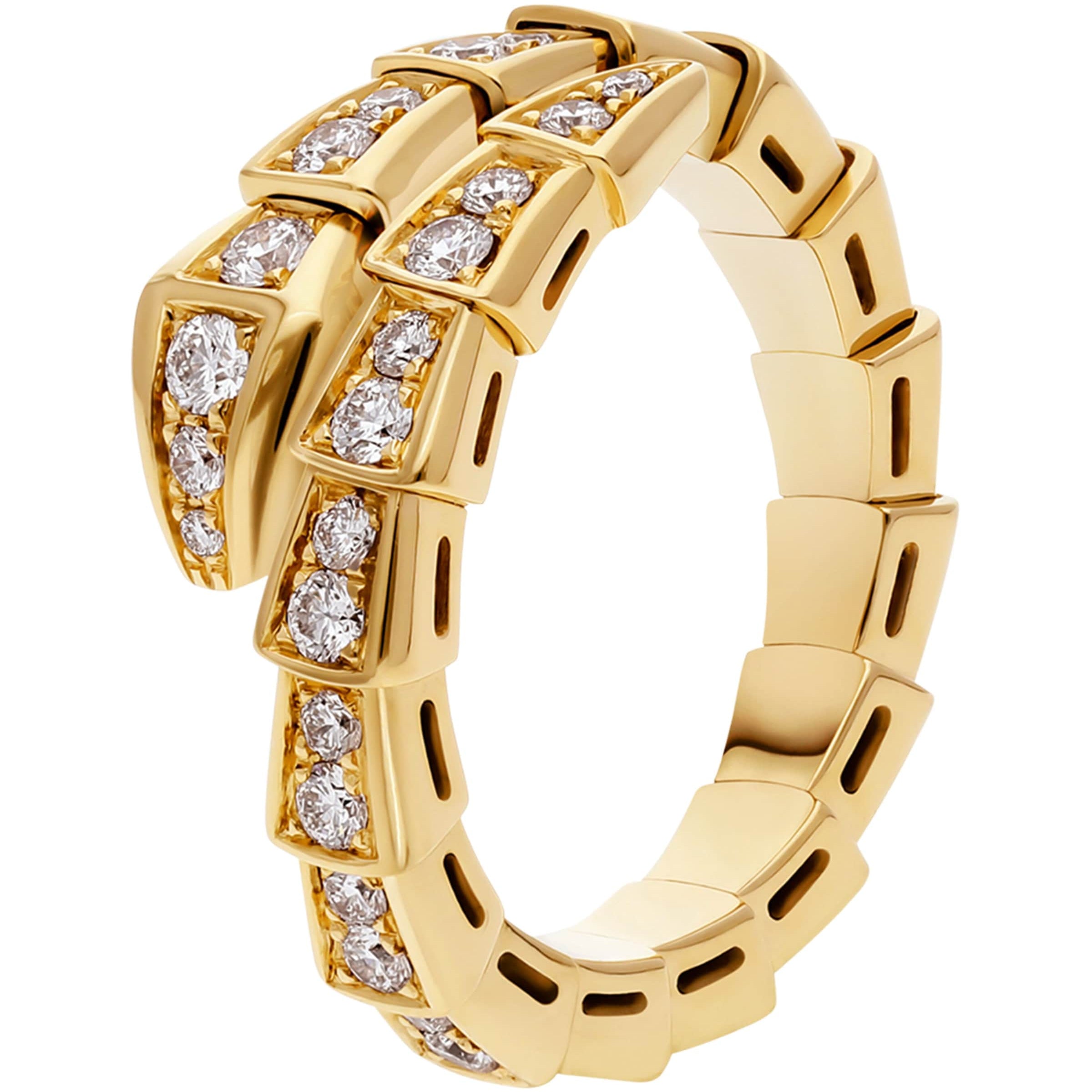Yellow Gold and Diamond Serpenti Viper Ring