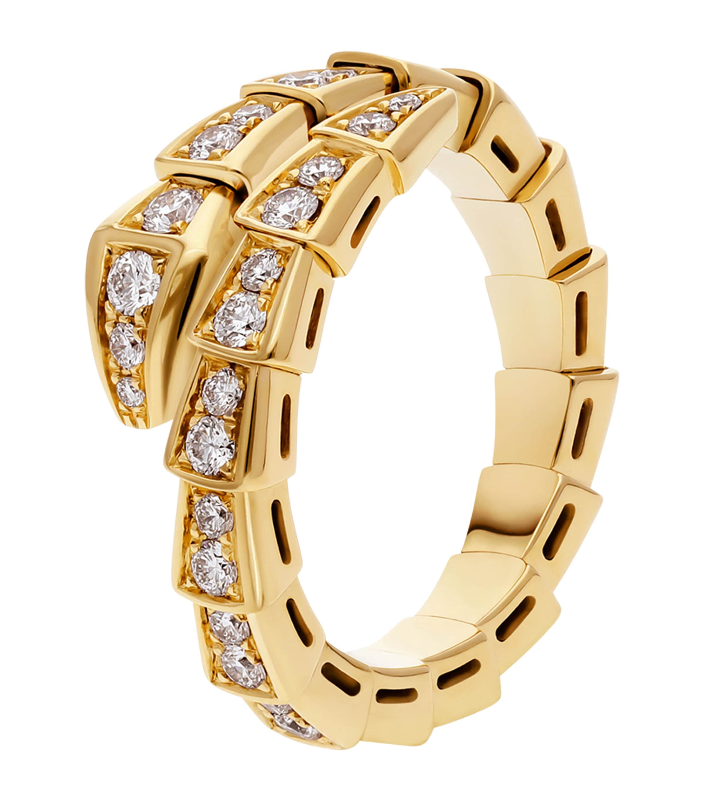 Yellow Gold and Diamond Serpenti Viper Ring