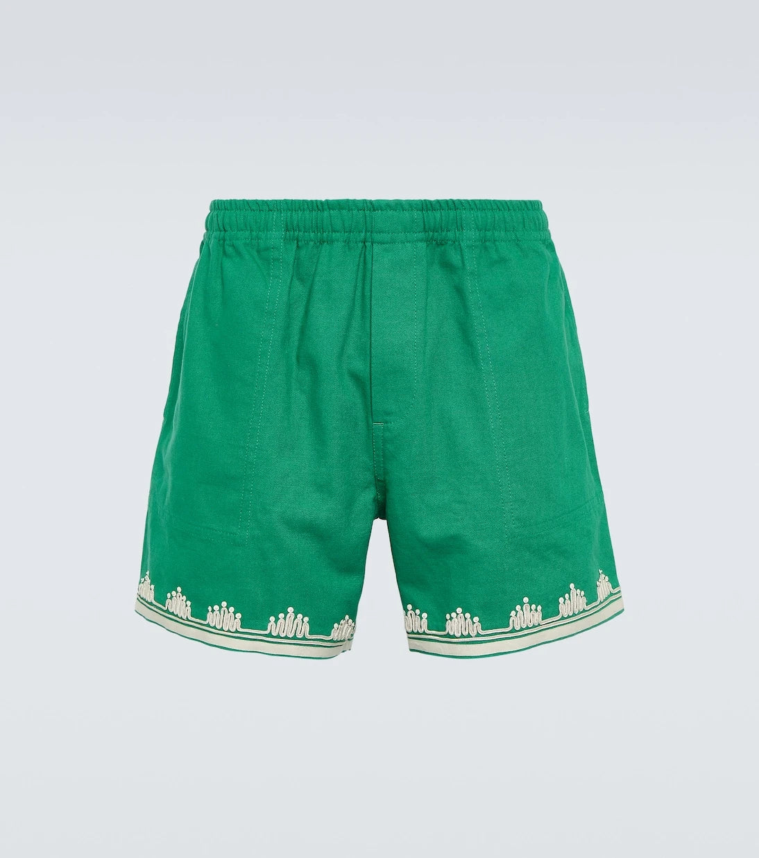 Bode - Ripple embroidered cotton shorts