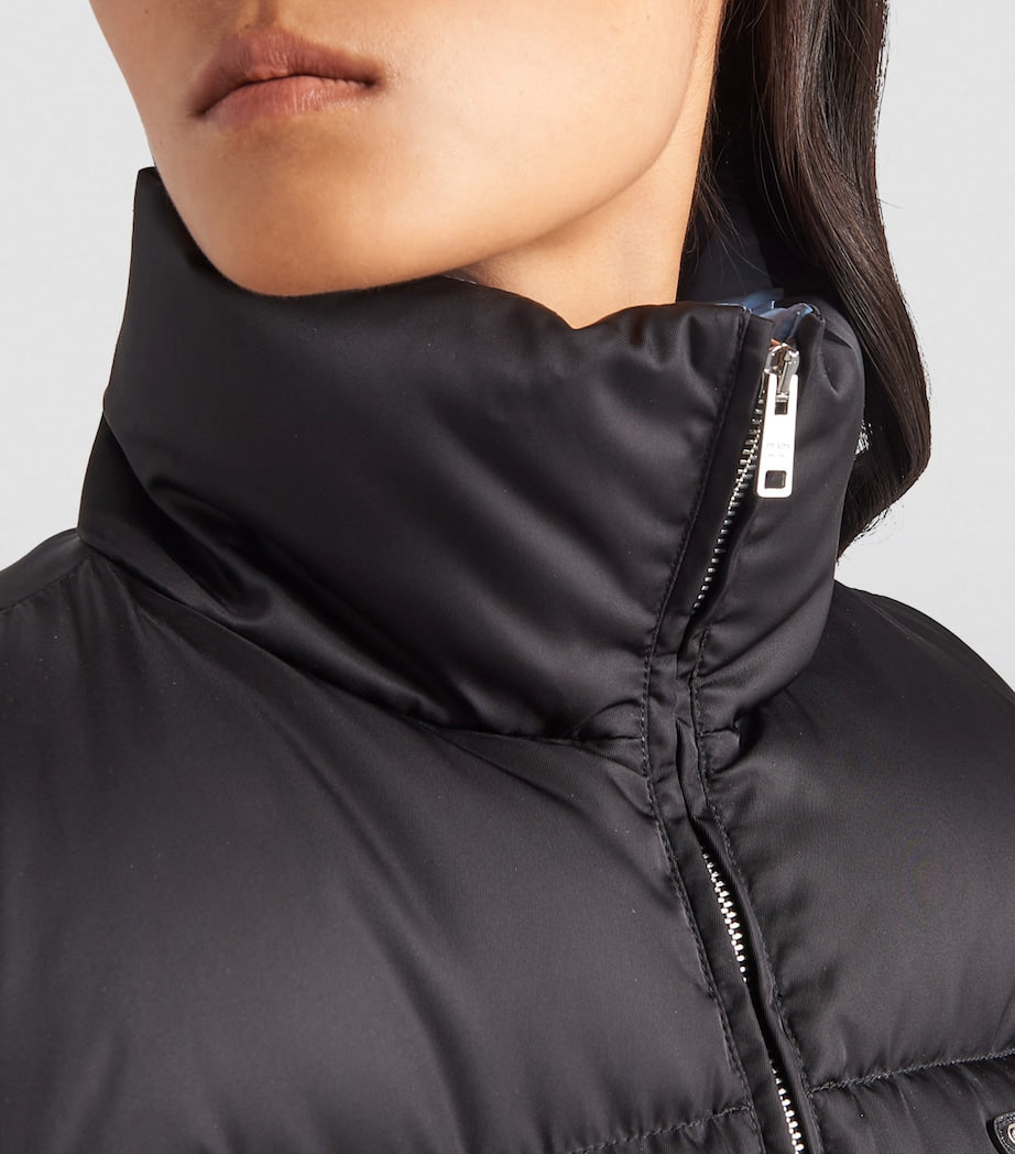 Black Crop Re-Nylon Puffer Jacket