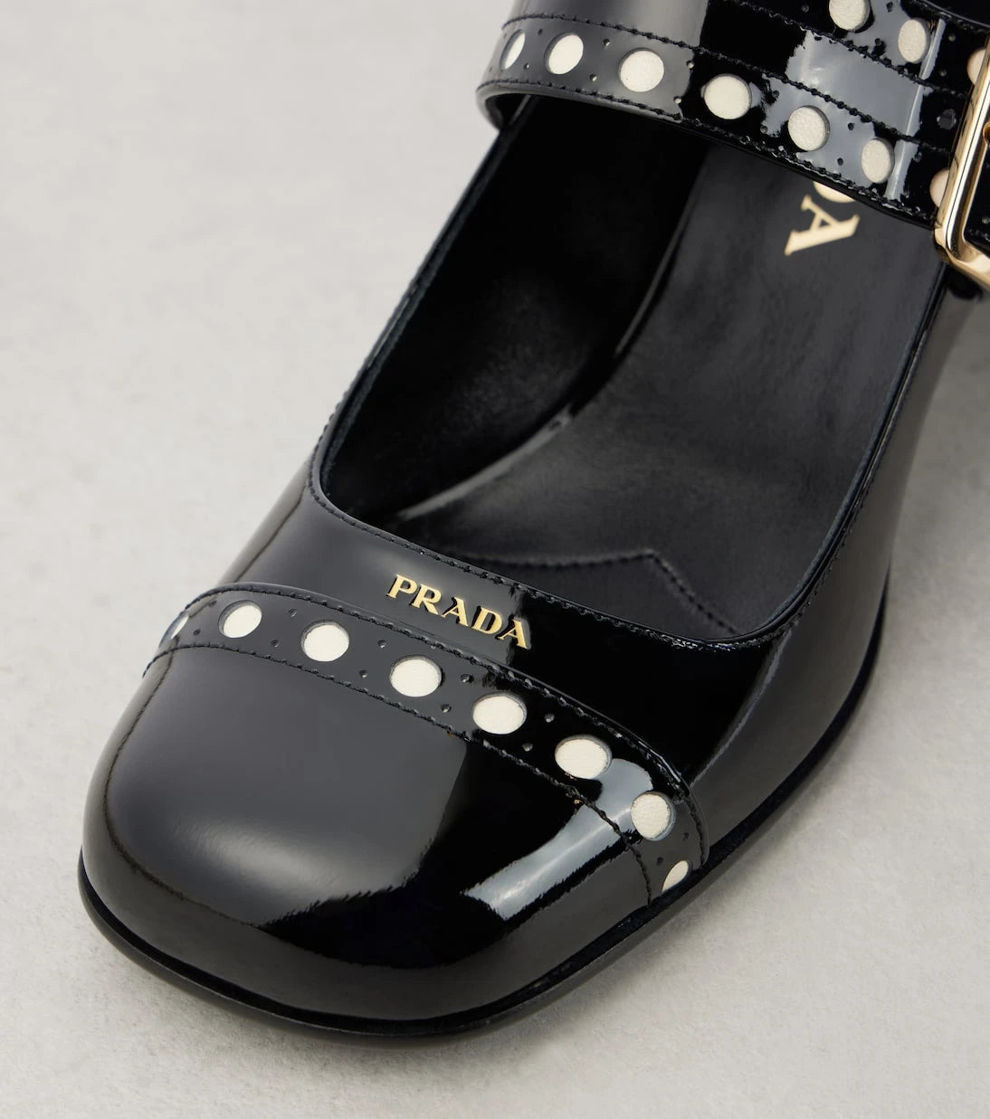 Prada - 35 patent leather Mary Jane pumps