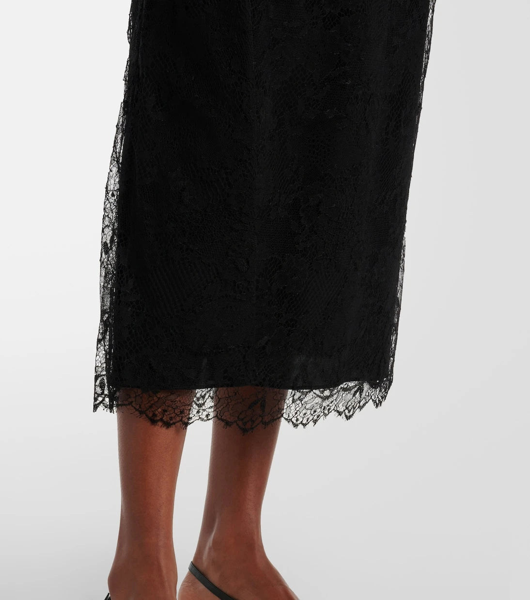 Valentino - Floral lace midi skirt