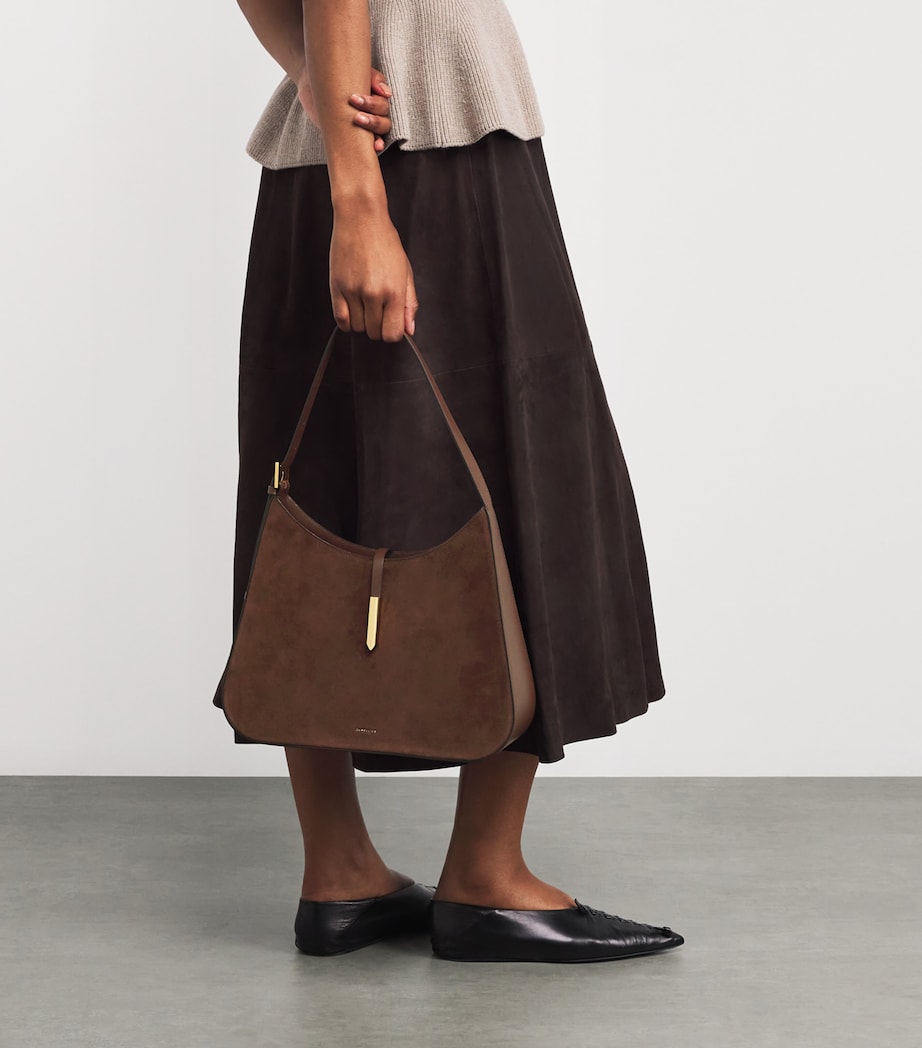 Demellier Brown Large Suede Tokyo Shoulder Bag