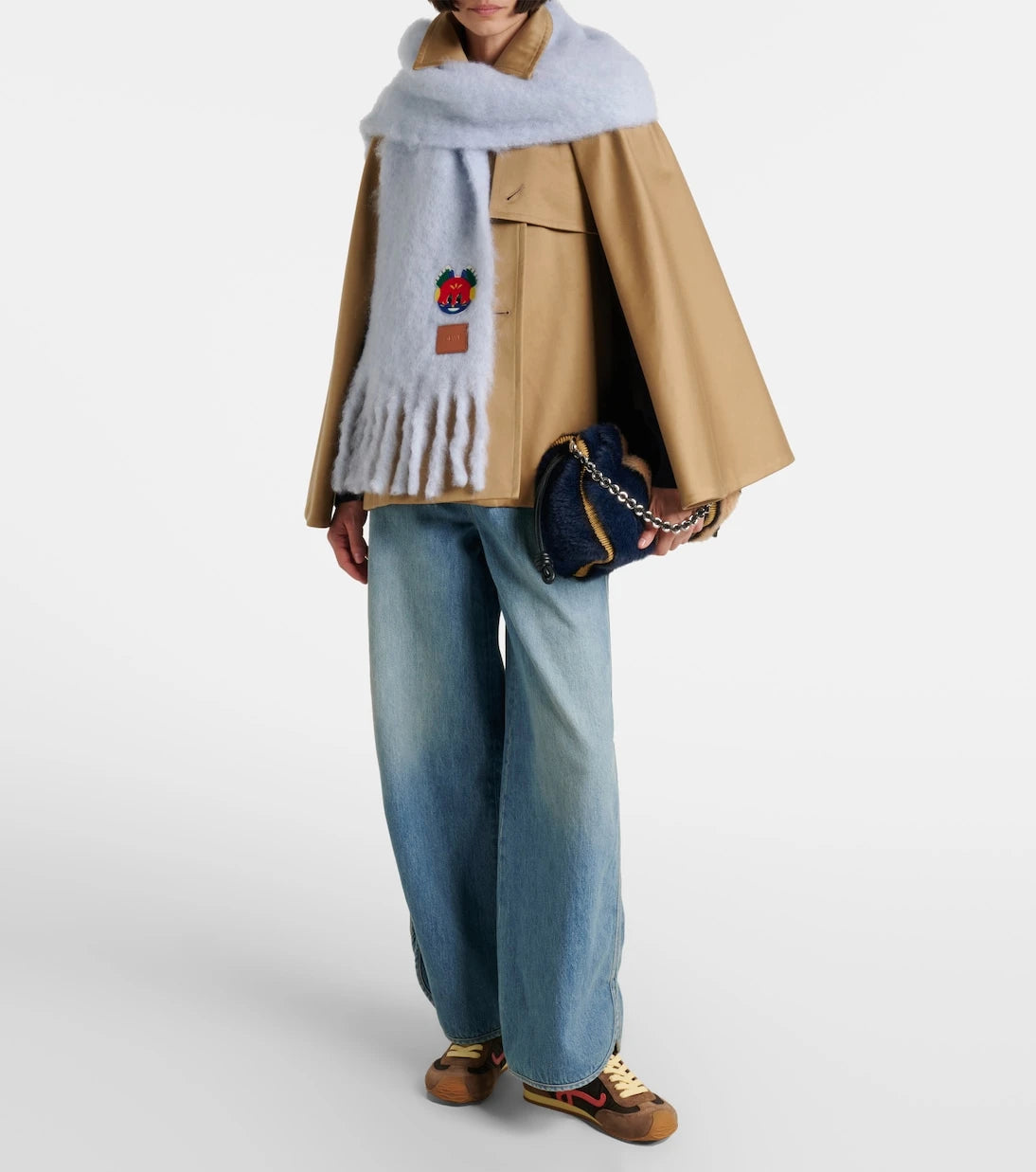 Loewe - Embroidered mohair and wool-blend scarf