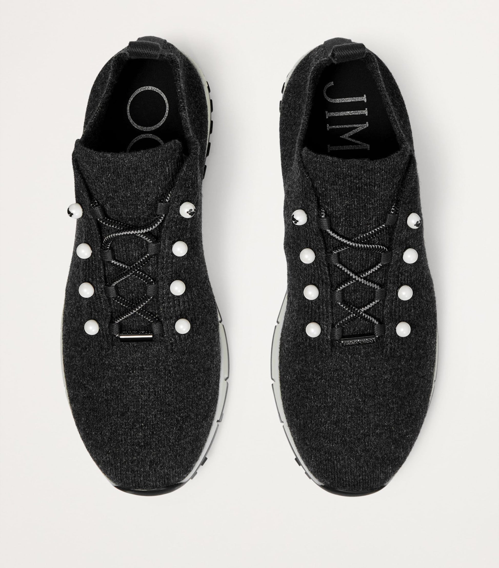 Jimmy Choo Black Veles Knitted Glitter Sneakers