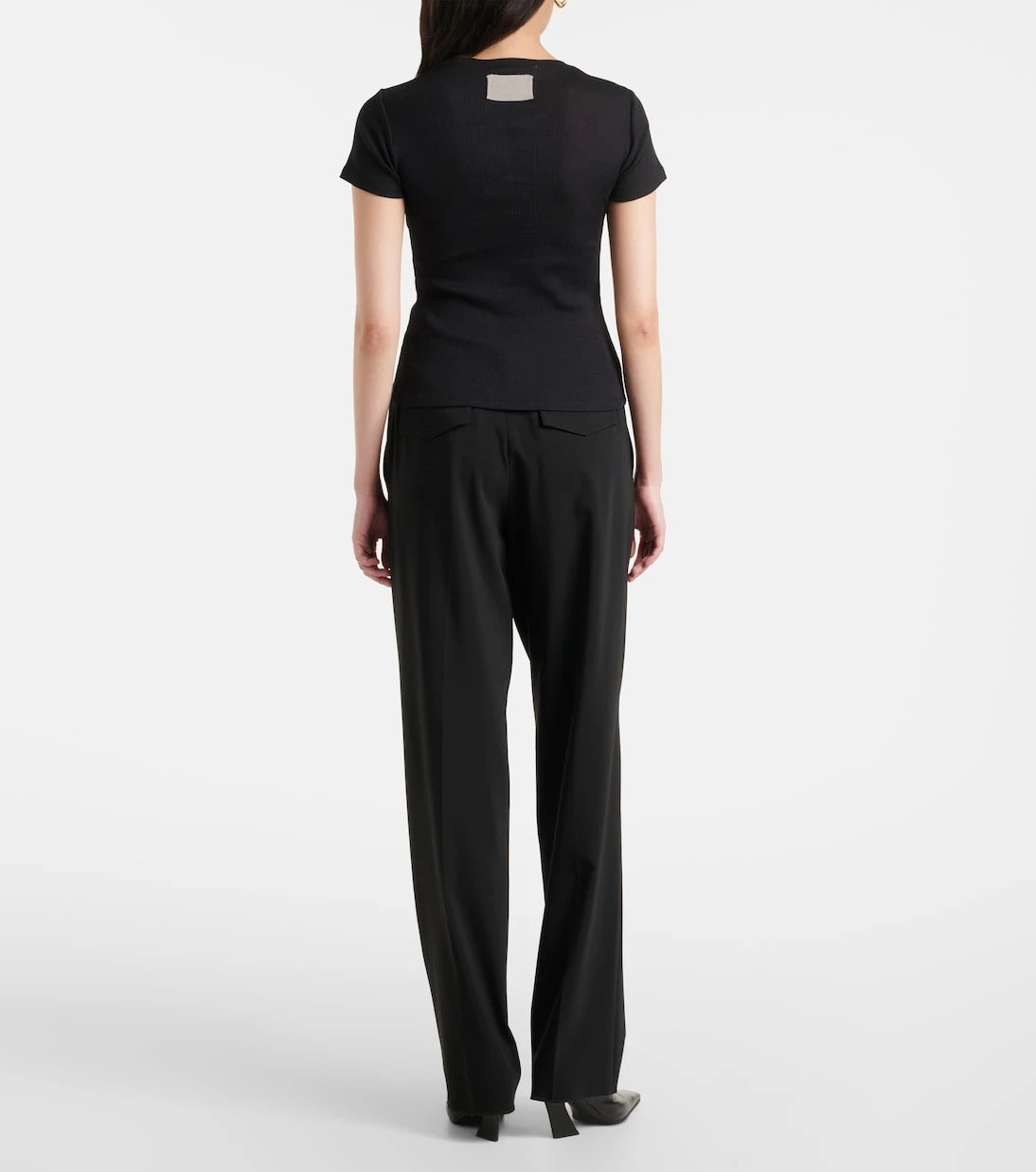 Aya Muse - Ribbed-knit cotton T-shirt