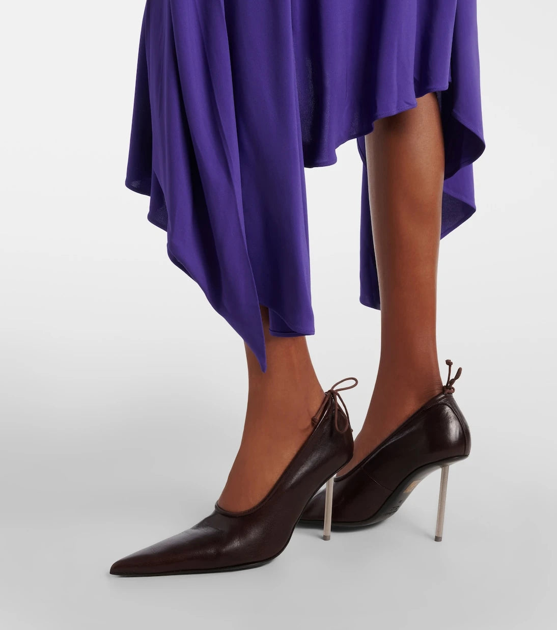 Acne Studios - Asymmetric scarf-detail jersey midi dress