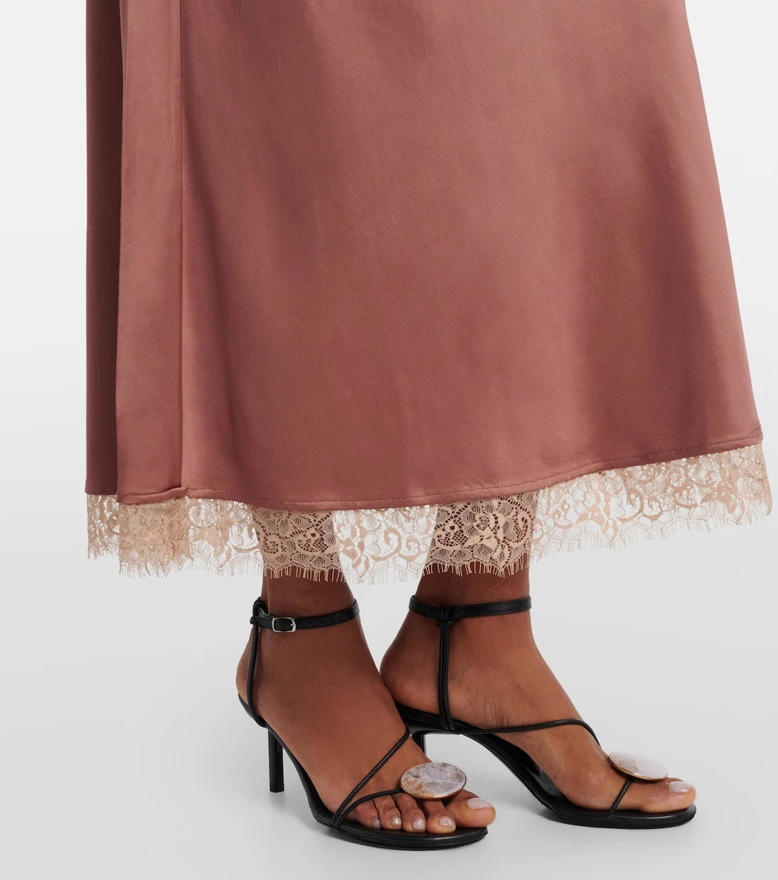 Rixo - Annina lace-trimmed satin maxi dress