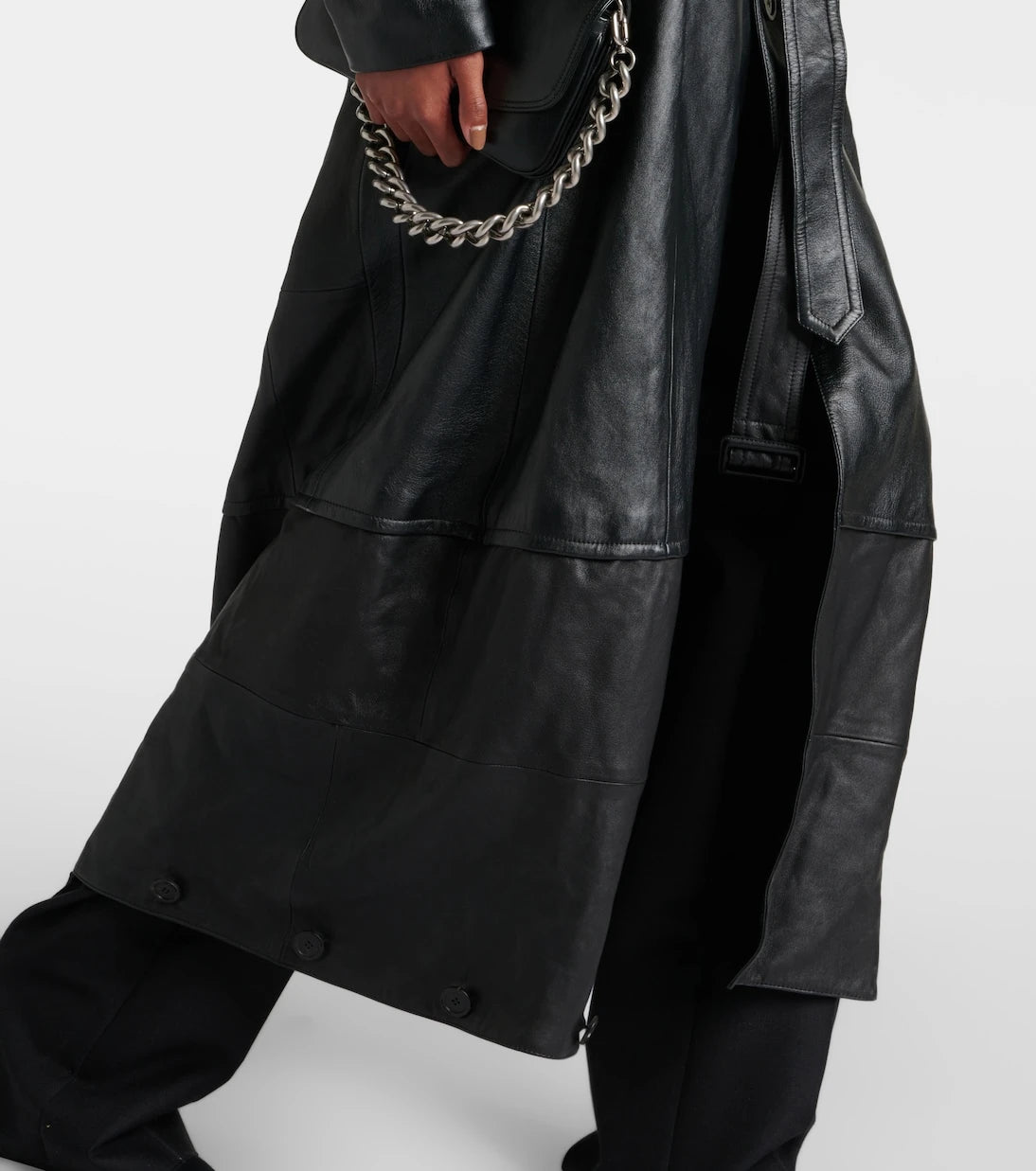 Balenciaga - Single-breasted leather coat