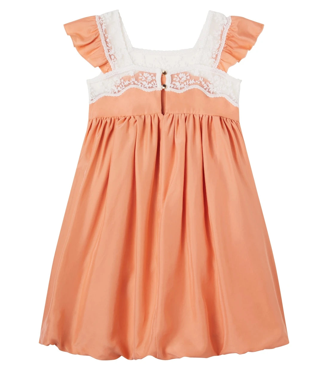 Chloé Kids - فستان حريري بتفاصيل دانتيل