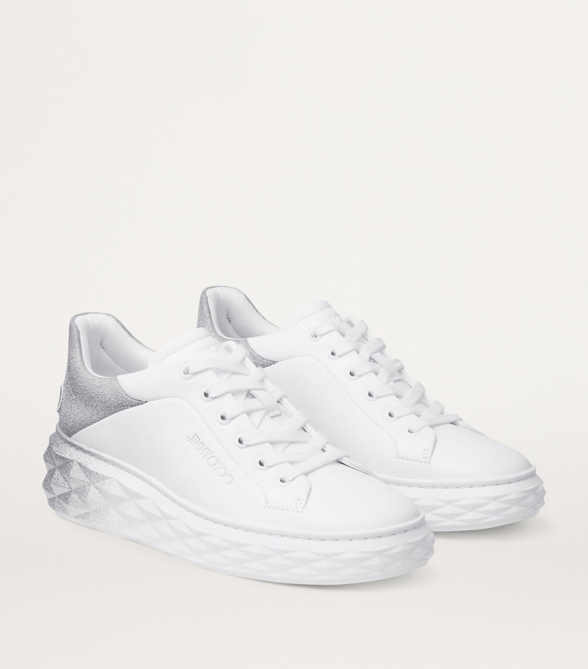 Diamond Maxi Leather Sneakers X WHITE/SILVER
