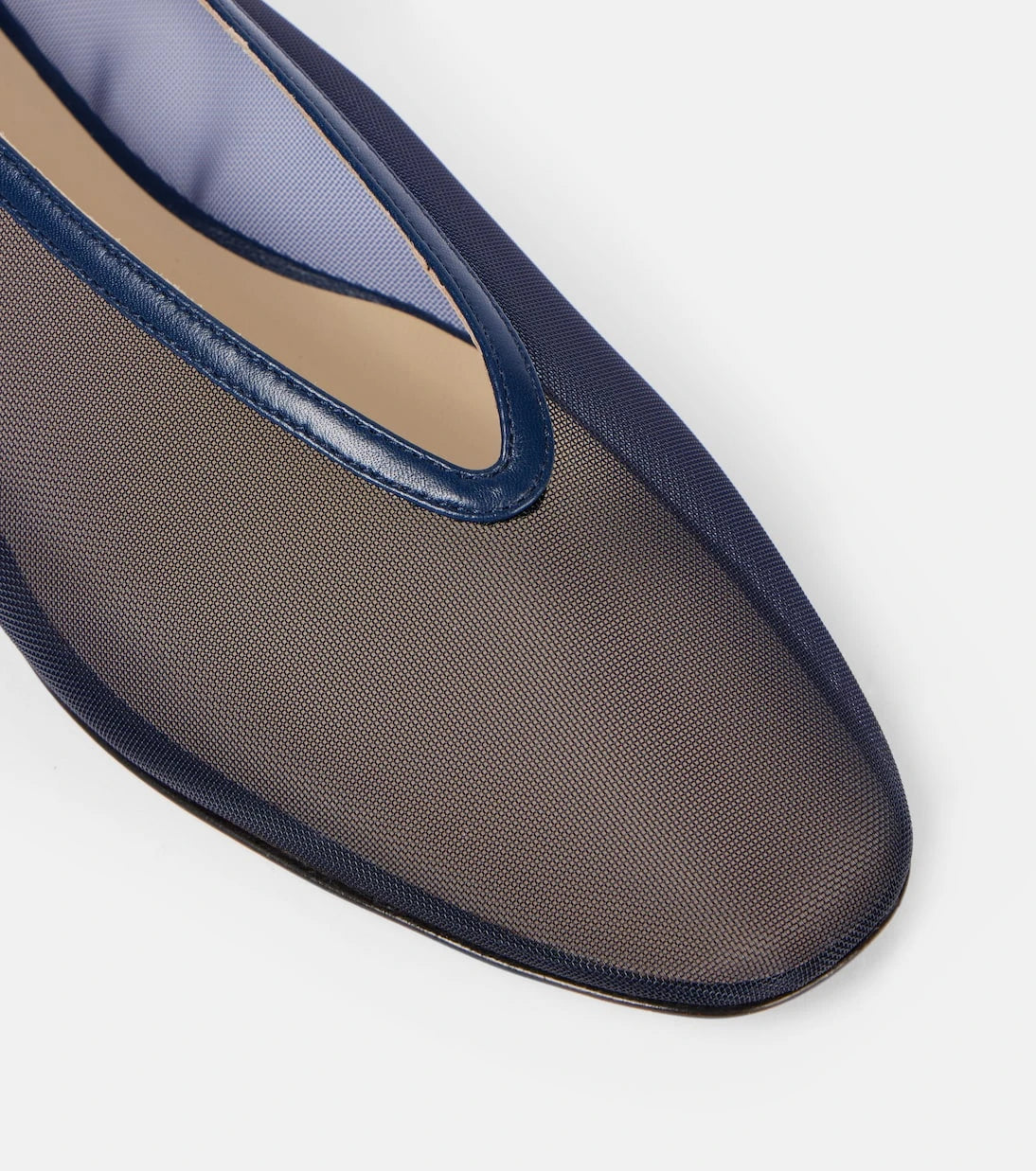 Le Monde Béryl - Luna leather-trimmed mesh ballet flats