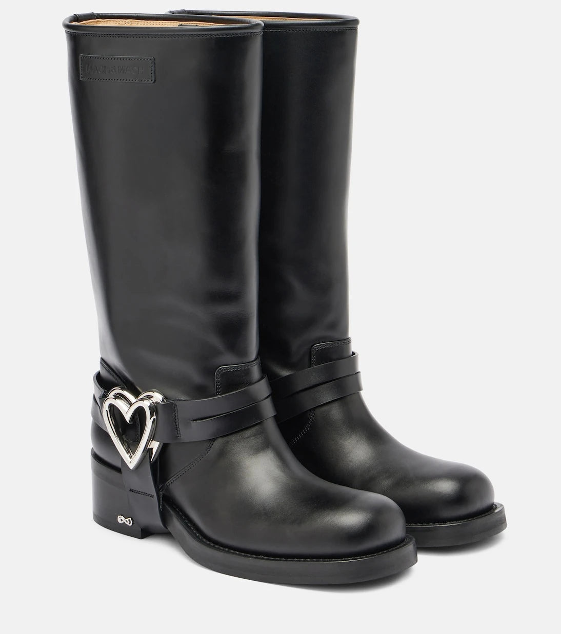 Mach & Mach - Double Heart leather biker boots