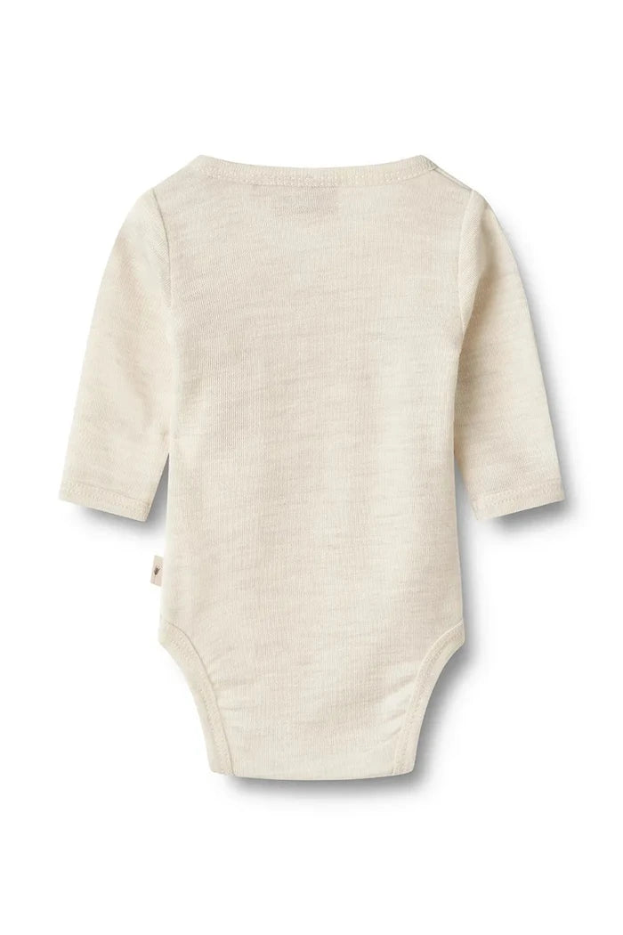 Yün Merinos Bebek Body Wheat