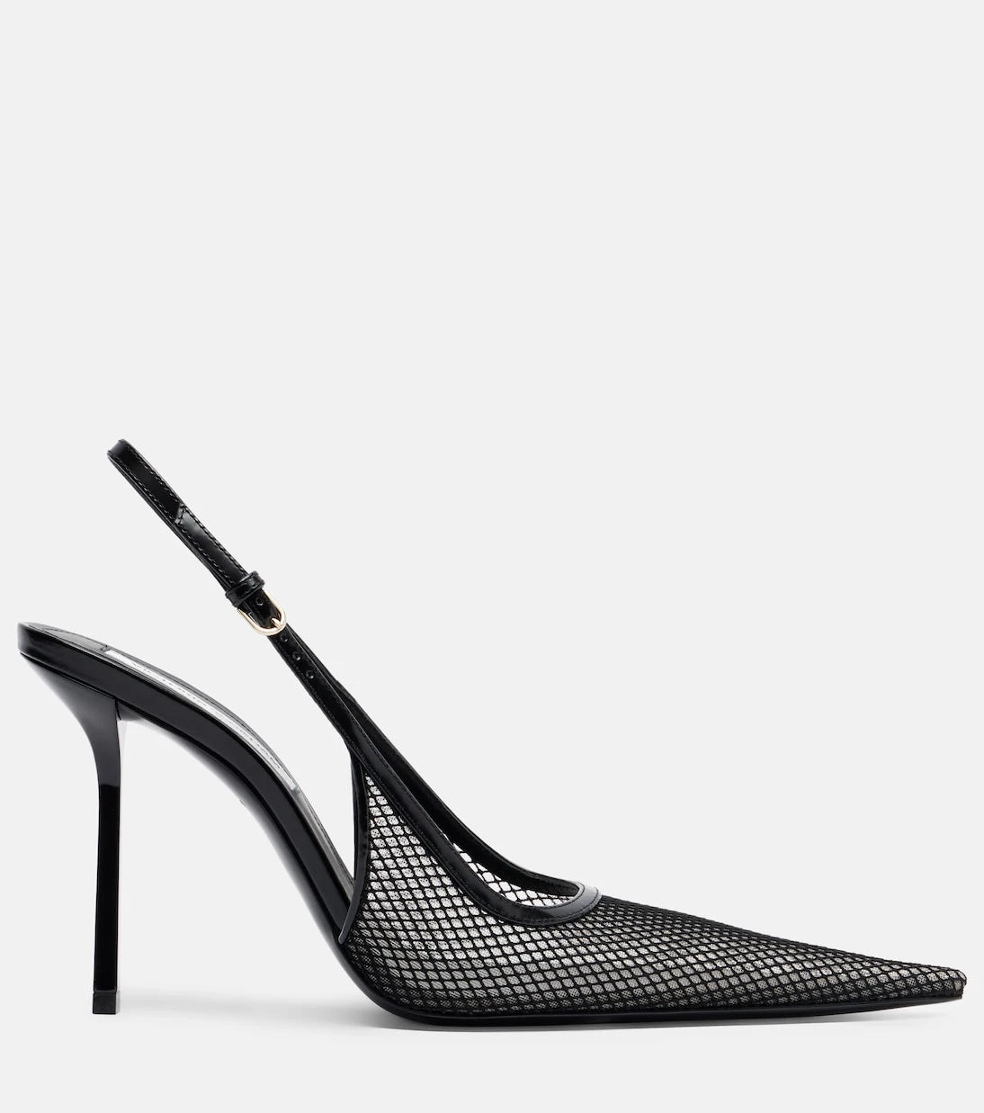 Victoria Beckham - Leather-trimmed mesh slingback pumps