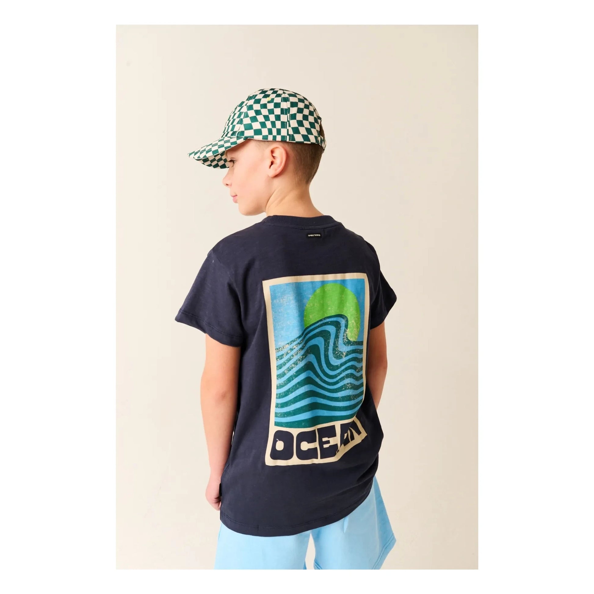 Tumble N'Dry - Big Wave Organic Cotton Jogger Shorts | Light blue