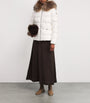 Moncler Beige Shearling-Trim Boed Puffer Jacket