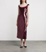 Roland Mouret Burgundy Sequin-Embellished Midi Dress