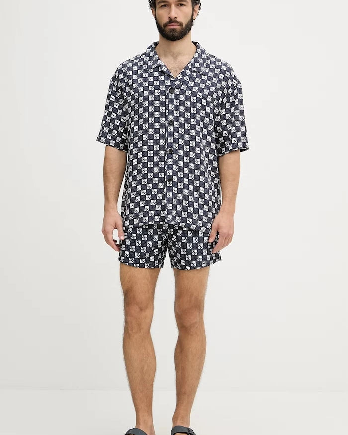 HUGO erkek plaj gömleği BEACH SHIRT RELAXED