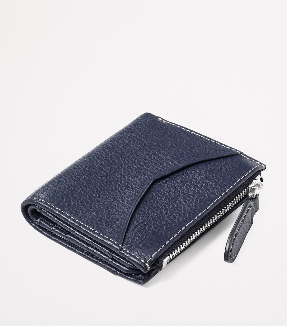 Aspinal Of London Navy Leather Hudson Pocket Wallet