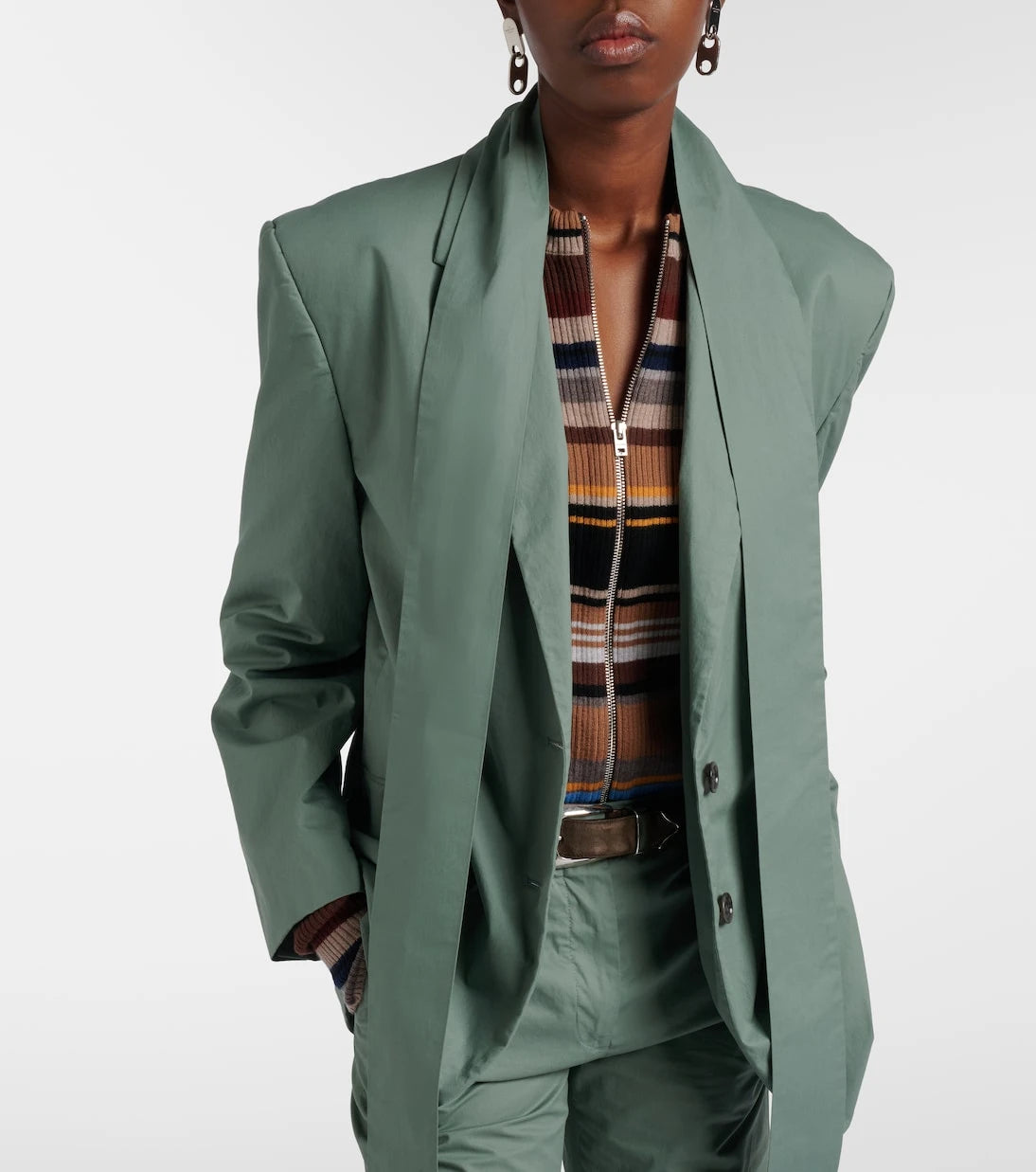 Acne Studios - Scarf-detail oversized cotton twill blazer