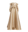 Alexis Mabille Gold Lace-Trim Kurkova Gown