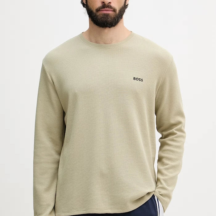 BOSS мъжки с памук Waffle LS-Shirt