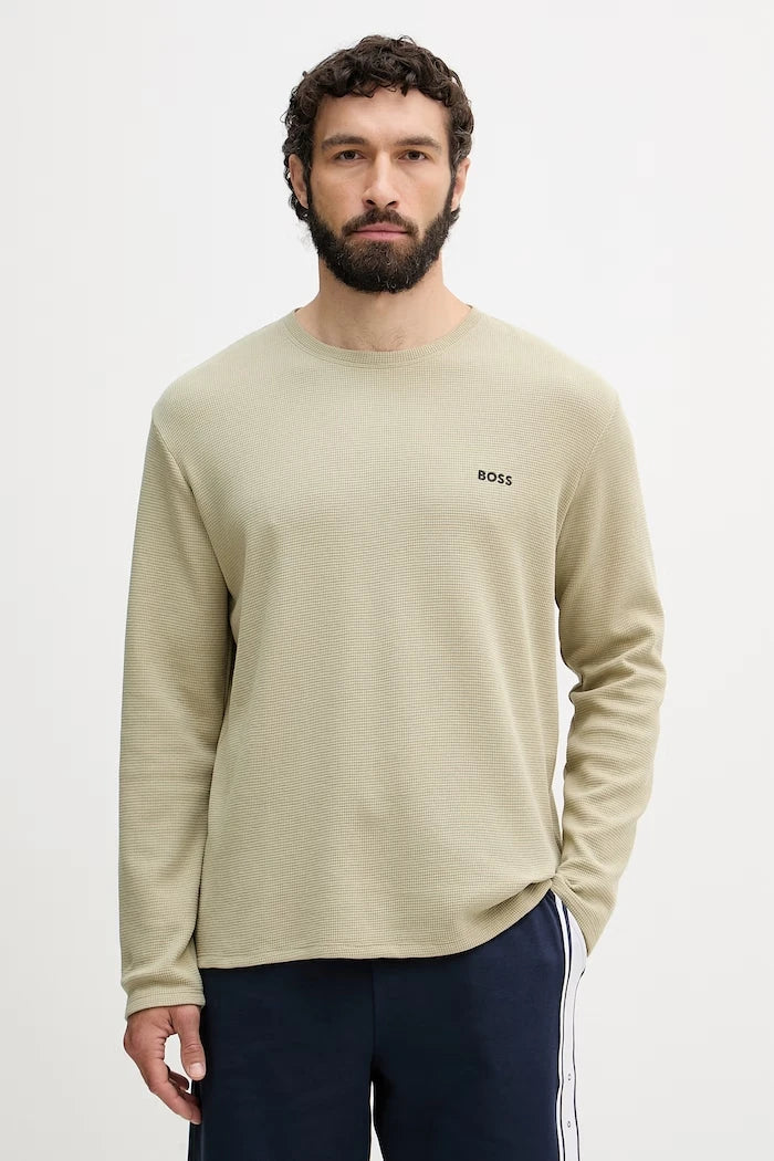 BOSS мъжки с памук Waffle LS-Shirt