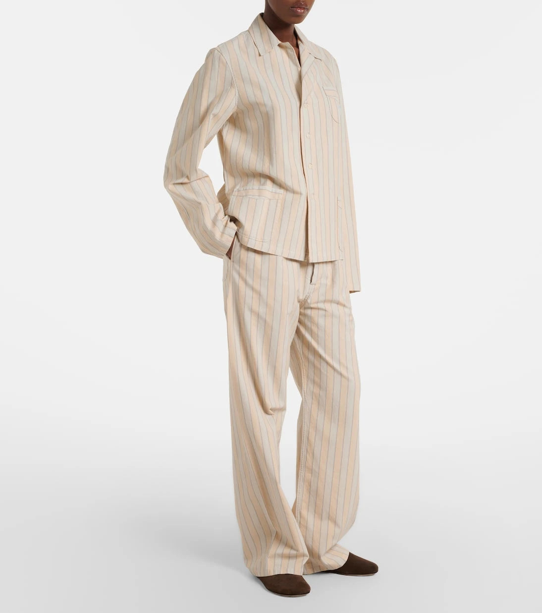 Maison Margiela - Striped cotton wide-leg pants