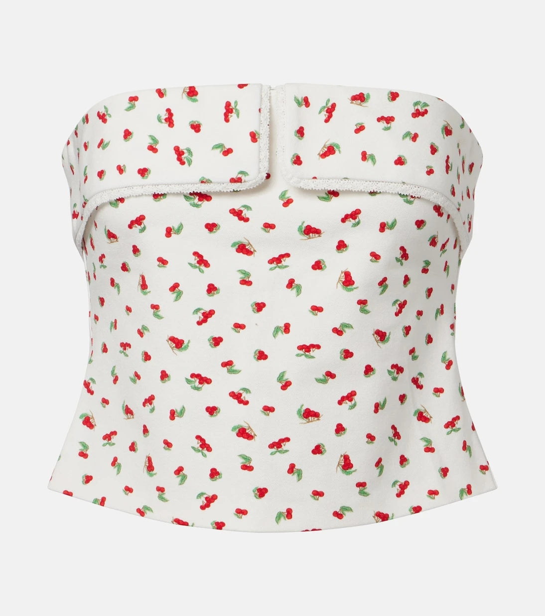Posse - Ebony printed cotton-blend tube top