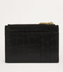 Black Leather Zip-Up Card Holder