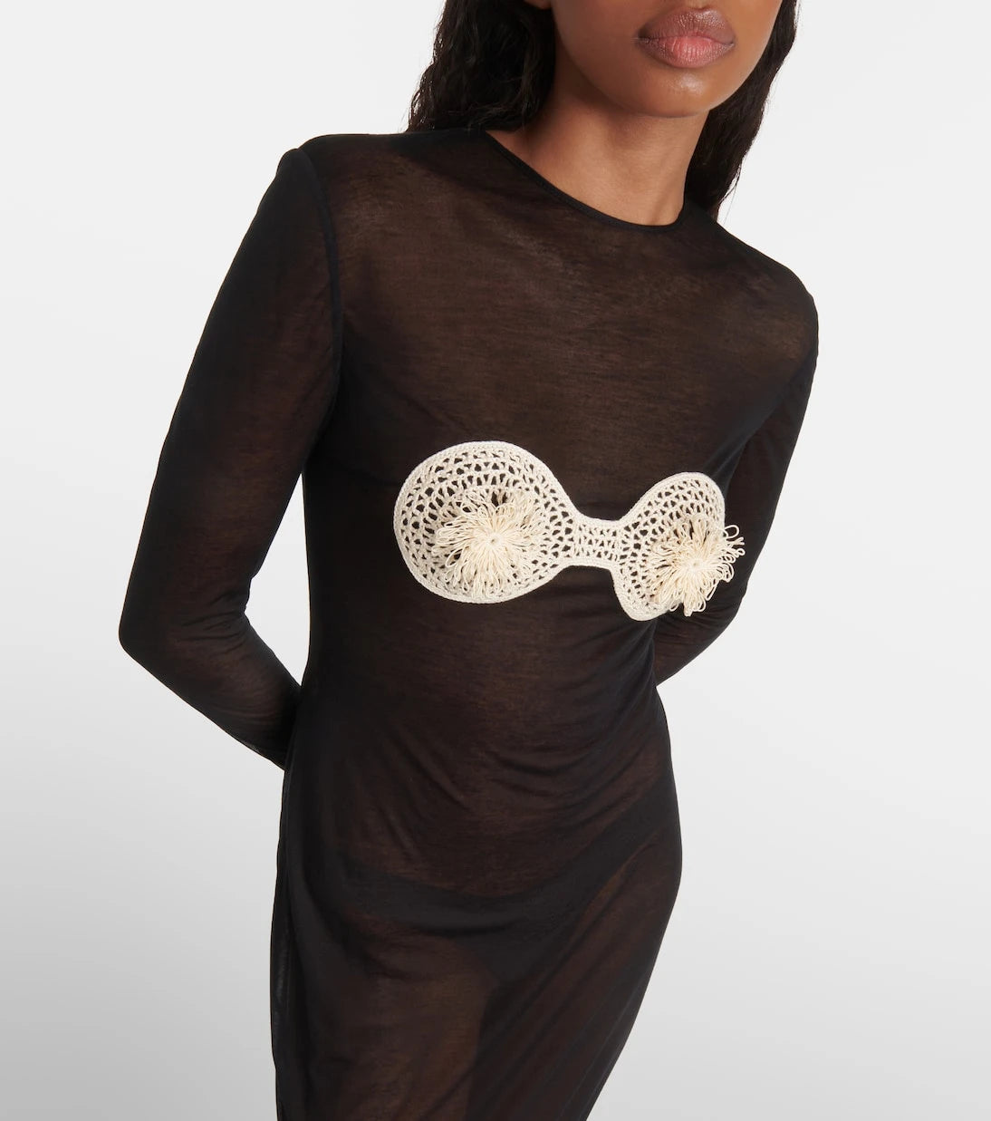 Magda Butrym - Crochet-trimmed jersey maxi dress