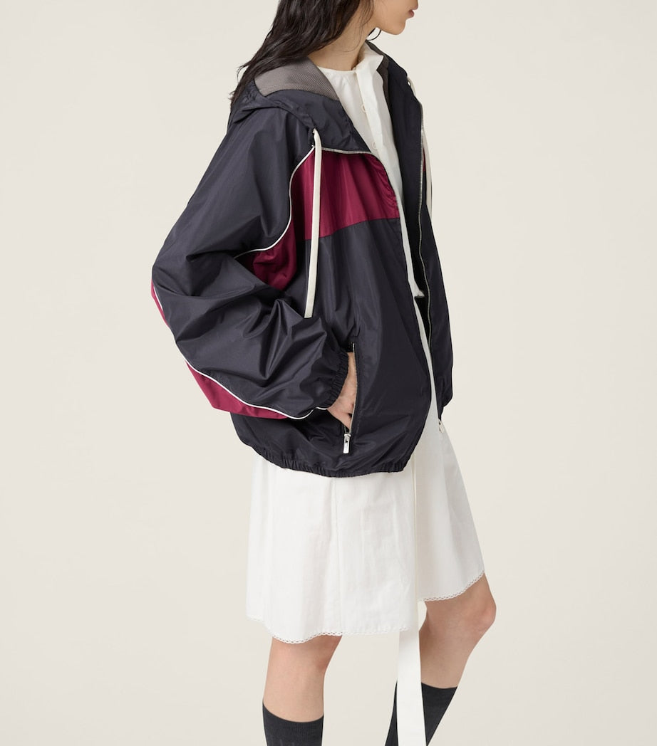 Blue Technical Hooded Jacket