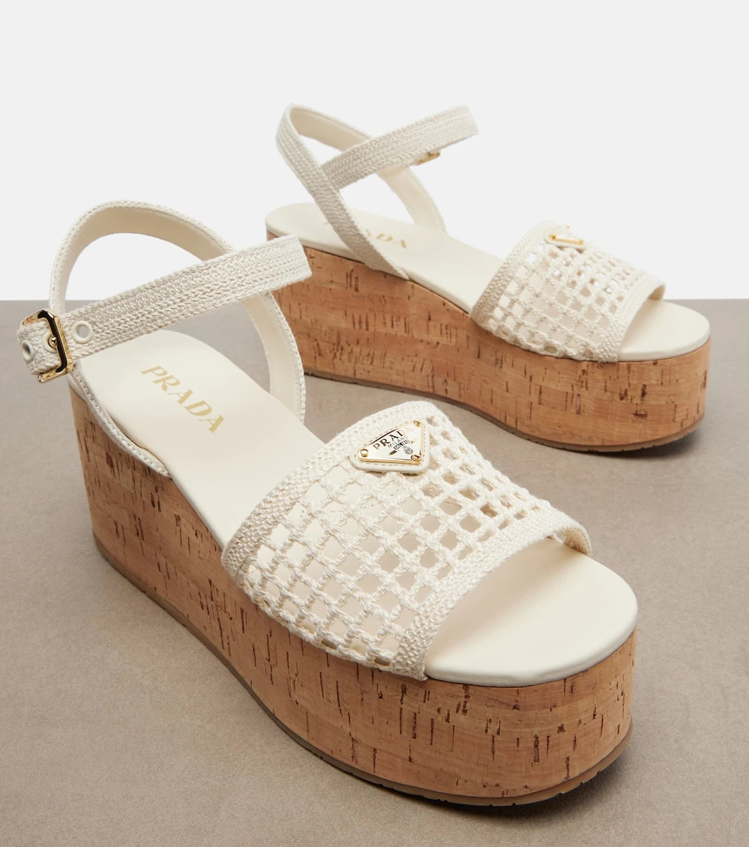 Prada - Crochet platform sandals