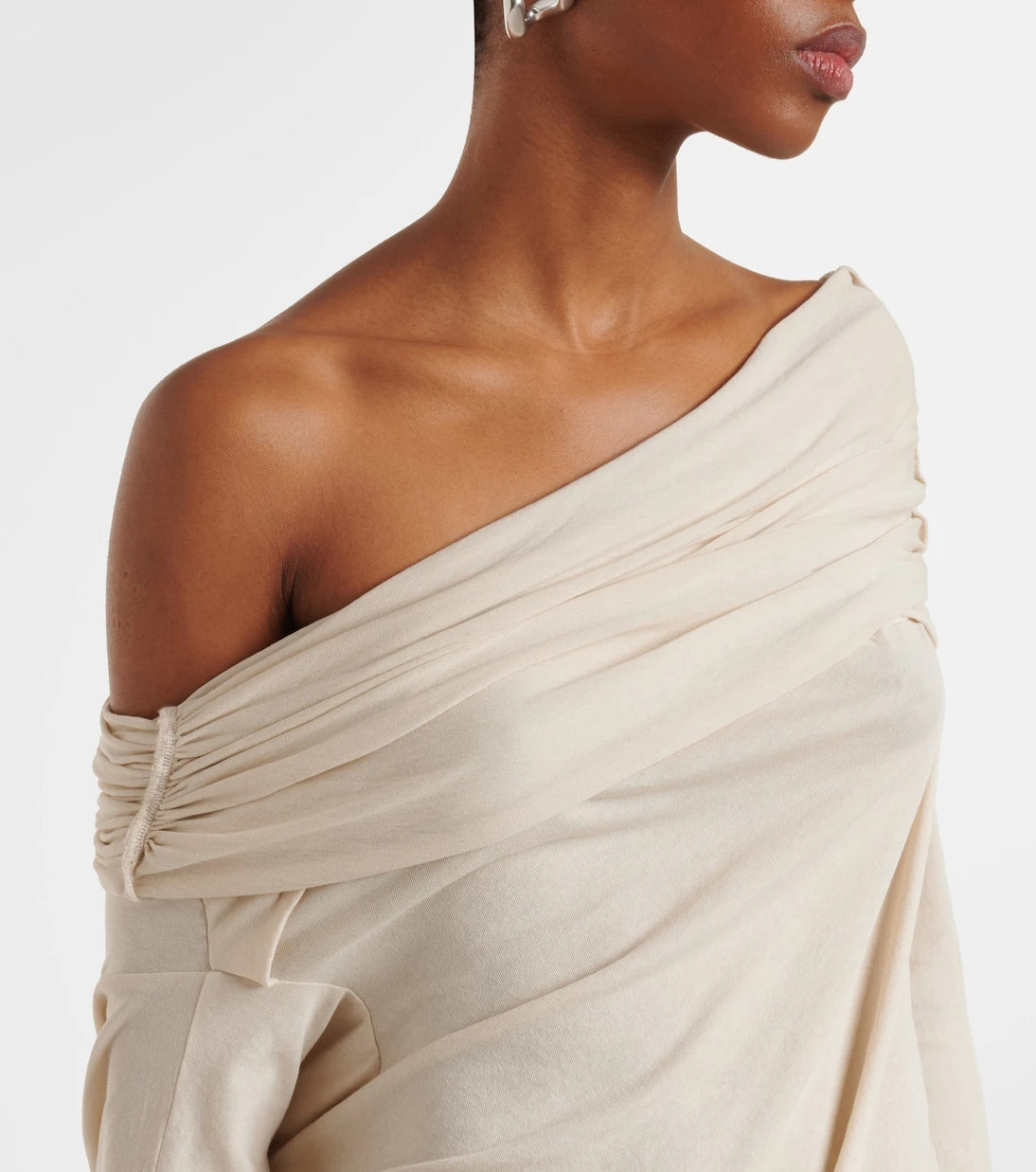 Entire Studios - Bound off-shoulder cotton-blend top