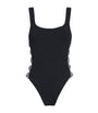 Bow-Trim Gingham Tiffany Swimsuit BLACK/BLACK GINGHAM