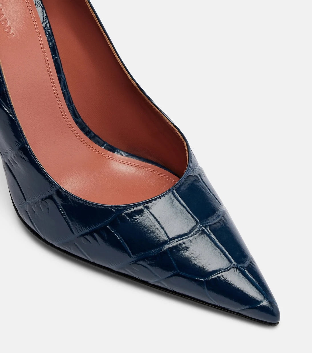 Amina Muaddi - Ami croc-effect leather pumps