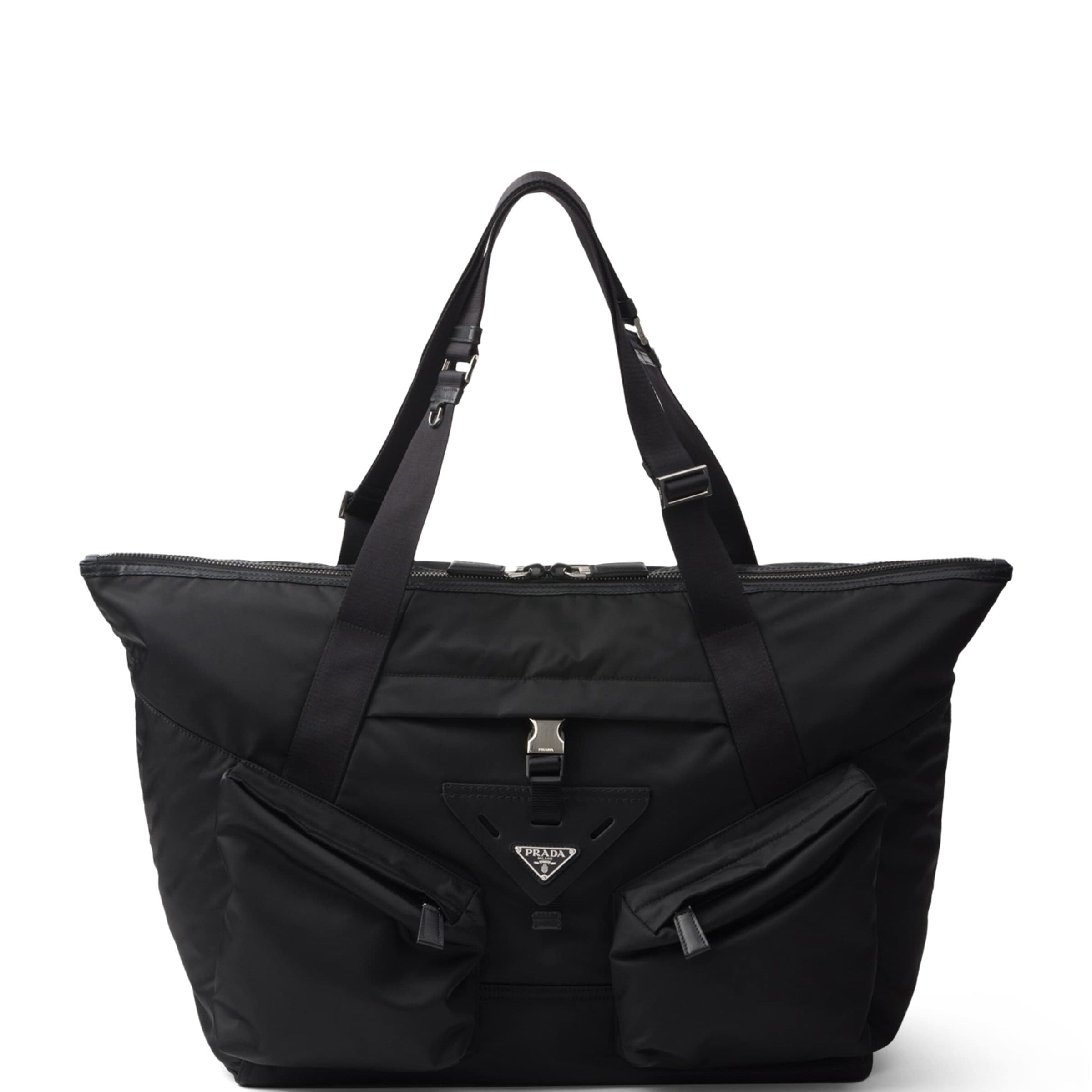 Leather and Renylon Travel Tote Bag