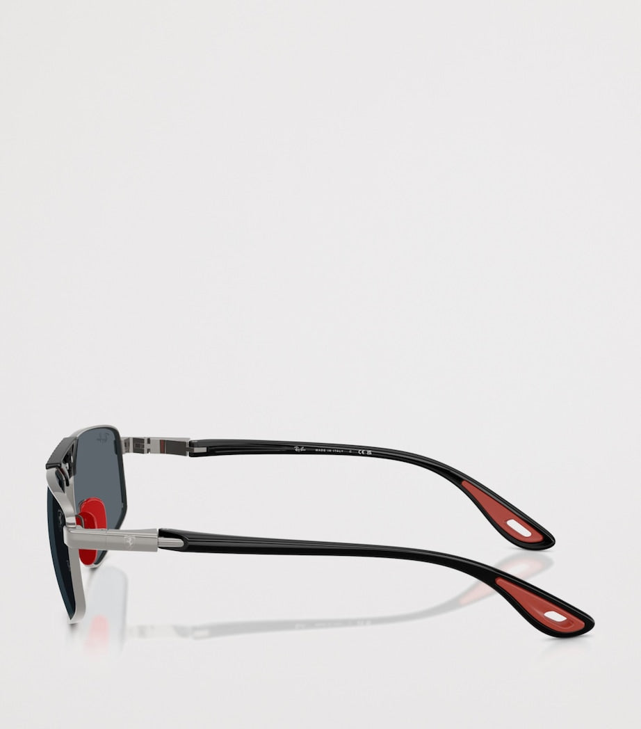 Ray-Ban Silver x Scuderia Ferrari RB3776M Irregular Sunglasses