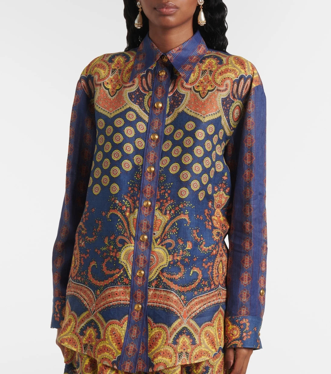 Valentino - Voyage Imaginaire VLogo linen blouse