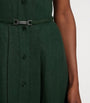 Green Linen Sleeveless Midi Dress