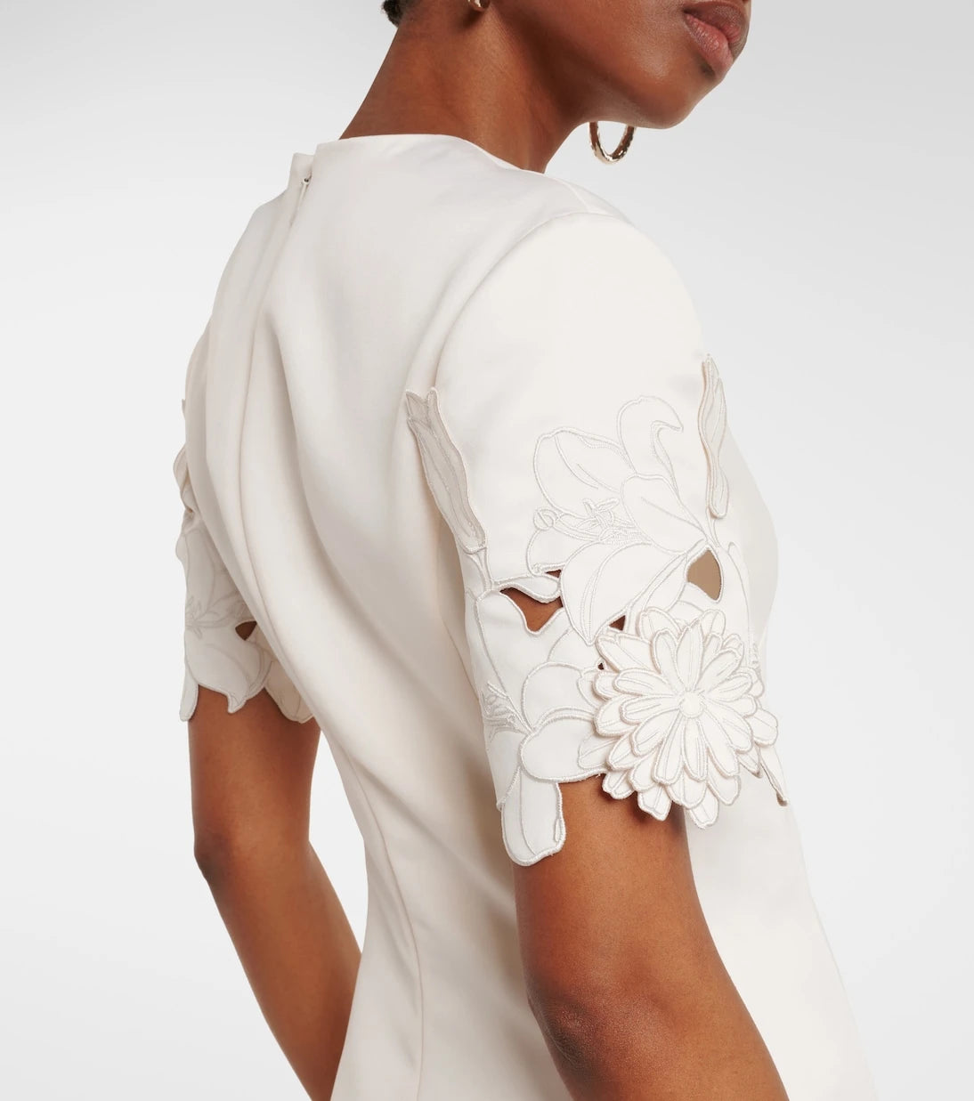Leo Lin - Caroline floral-appliqué midi dress