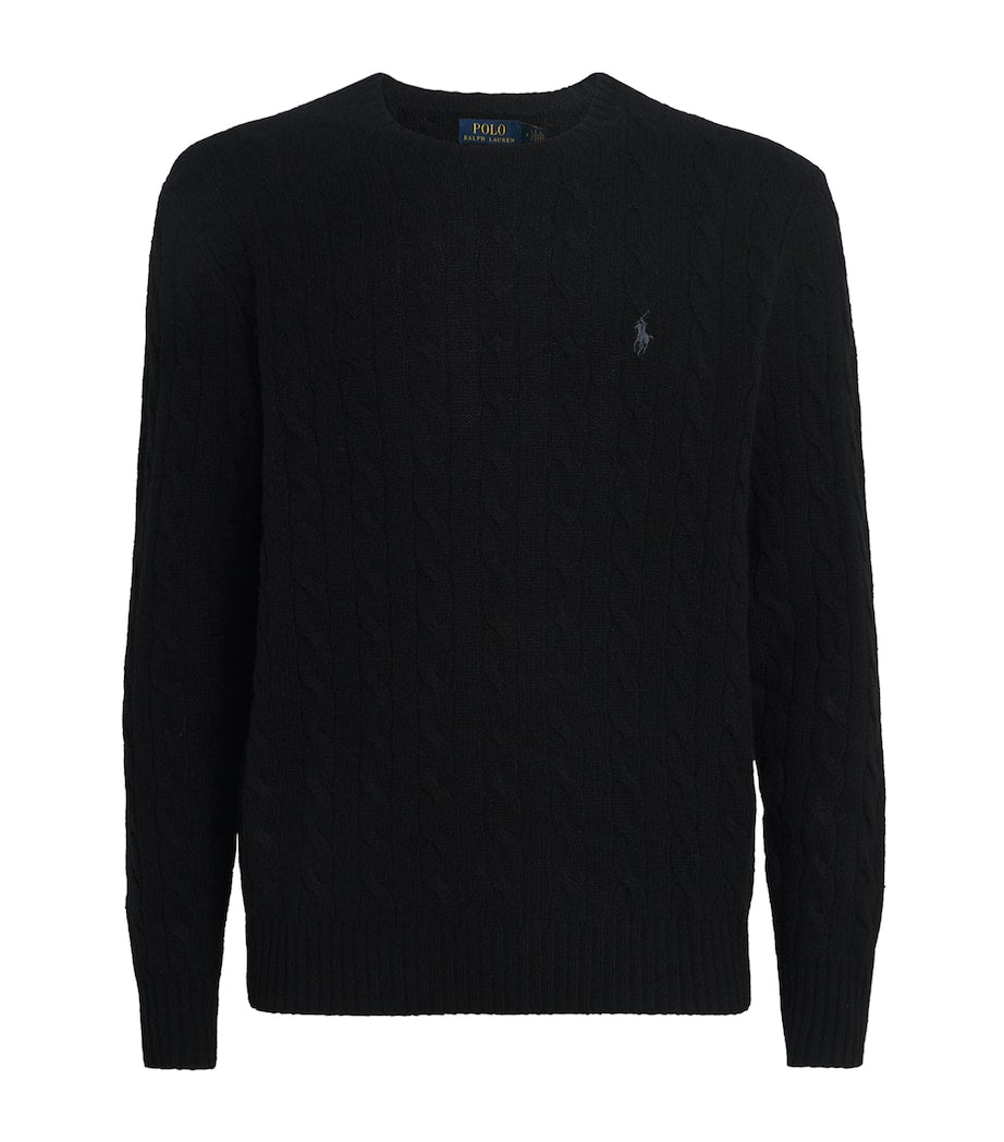 Polo Ralph Lauren Black Wool-Cashmere Cable-Knit Sweater
