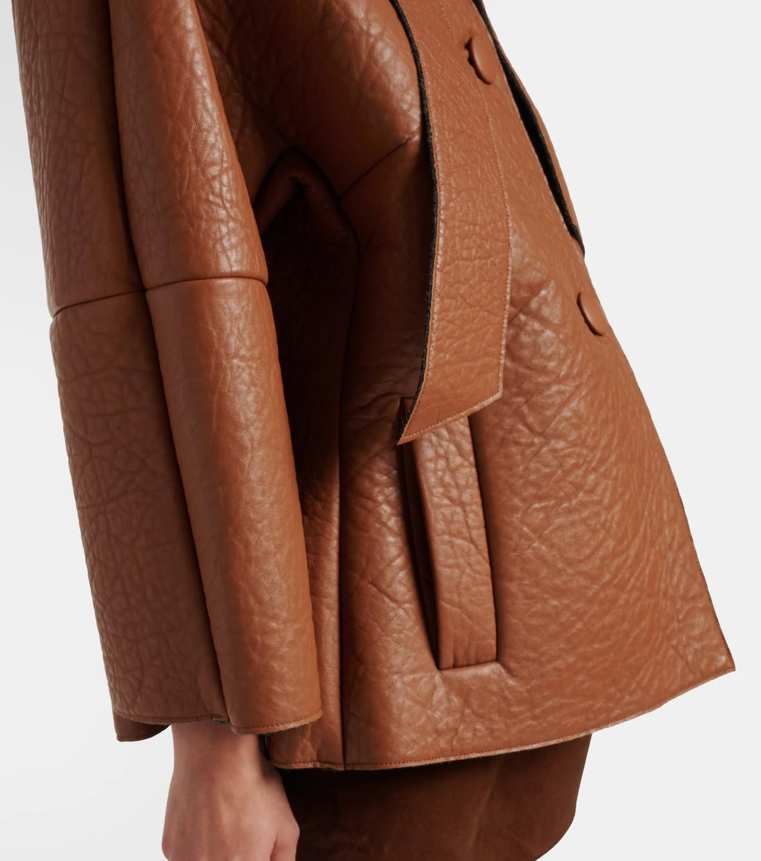 Prada - Scarf-detail leather jacket