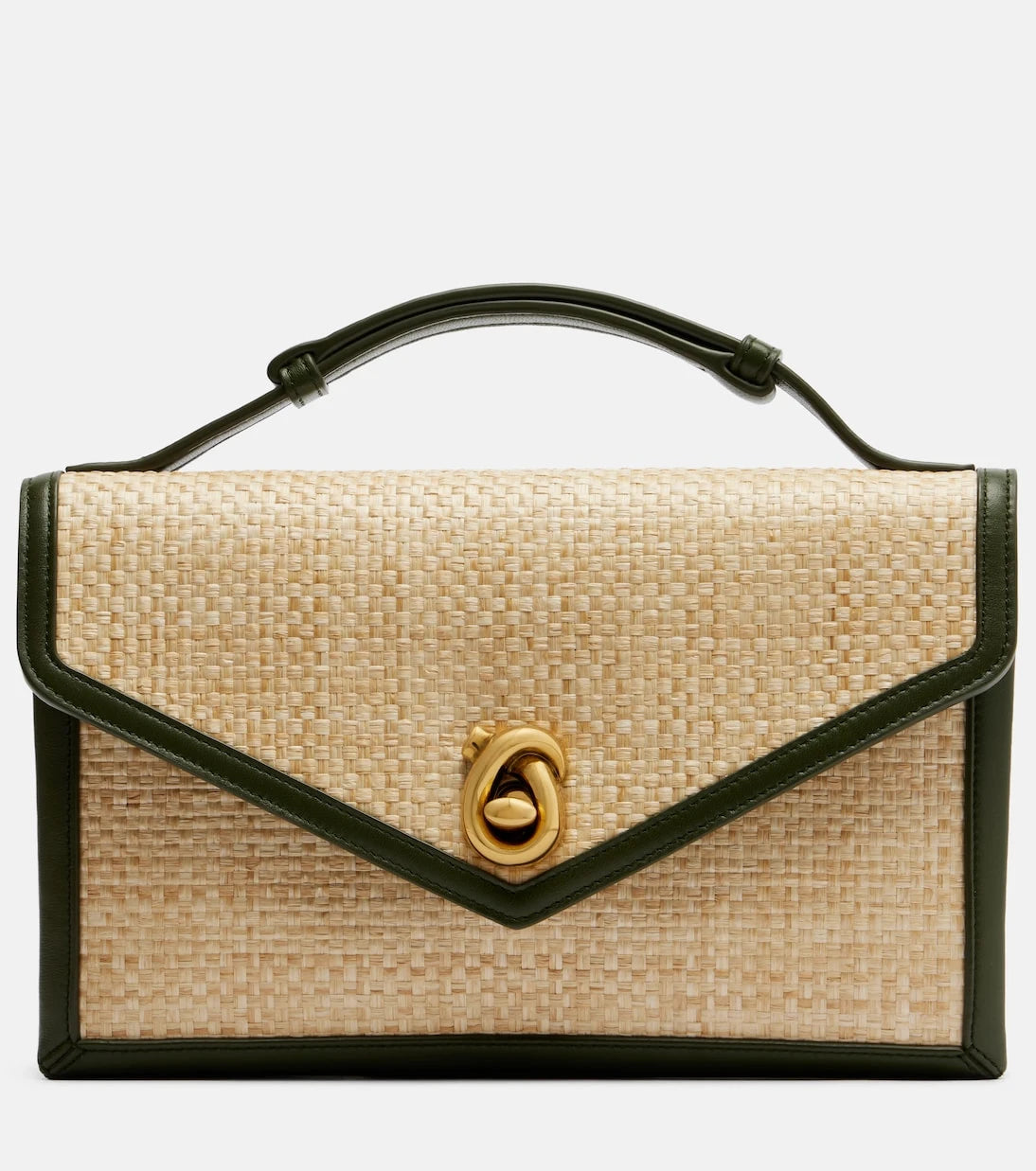 Bottega Veneta - Knot Lock Medium raffia top-handle bag