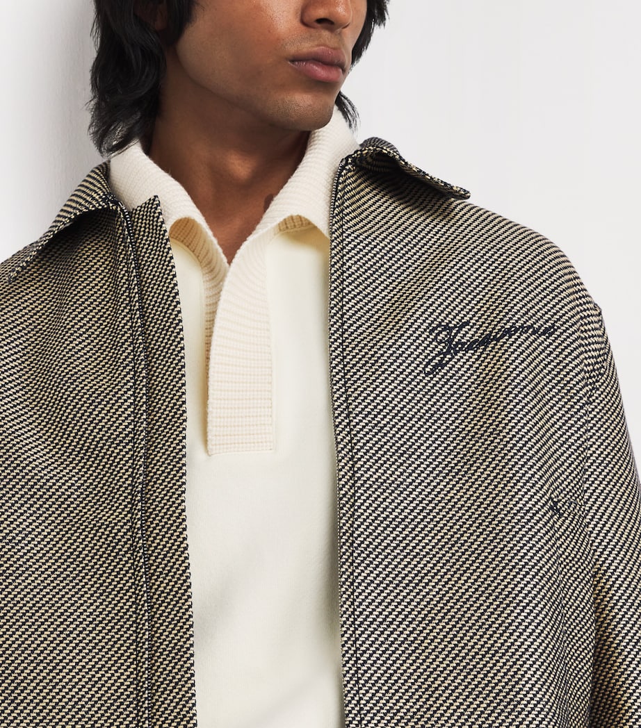 Jacquemus Navy Cotton-Blend Logo Jacket